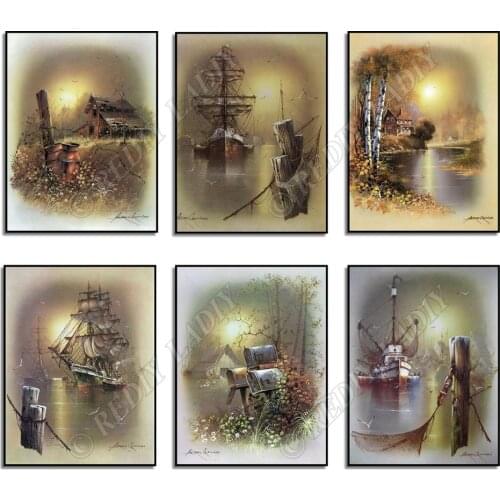 DIY 5D Diamond Painting Full Square / Round Rhinestones Cross Stitch Crystal Diamond Embroidery Landscape Sunset Mosaic Pattern