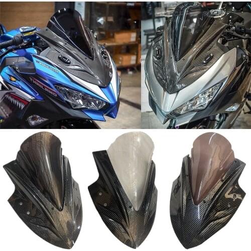 For Kawasaki Ninja400 2019 2020 NINJA 250 300 2013-2018 Deflector Motorcycle Windshield Windscreen ABS Carbon Color 2016 2017