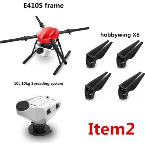EFT E410S 10L frame agricultural spraying drone kit X8 power system + spreading system plant protection machine frame