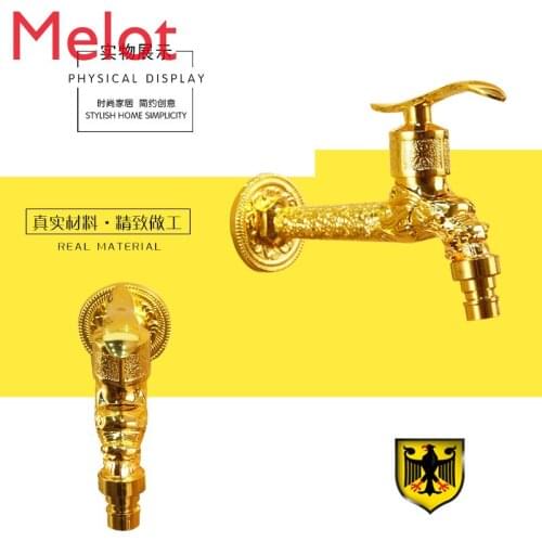 European antique gold washing machine faucet drag pool lengthened single cold quick opening 4 minutes