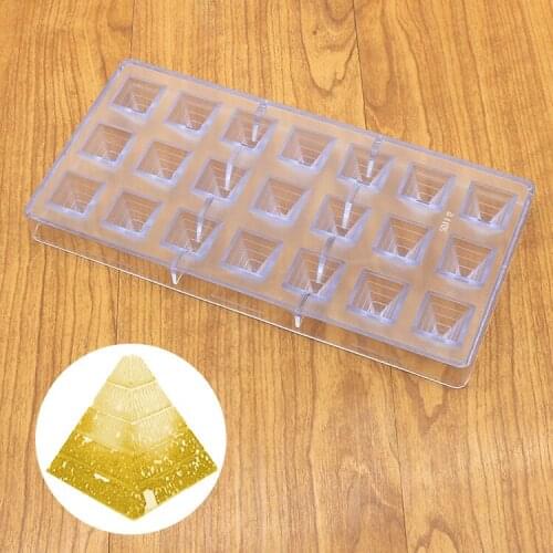 21 Even Pyramid Shape Polycarbonate Chocolate Mold Creative 3D Fondant Cake Candy Mold DIY Kitchen Baking Pastry Tools