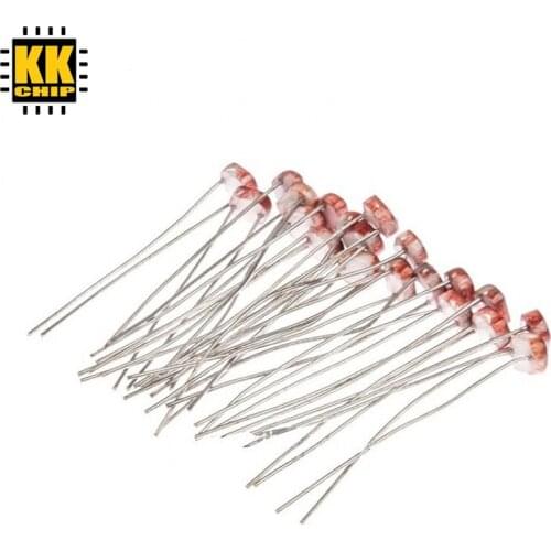 KKCHIP 20pcs GL5528 Photo Light Sensitive Resistor Photoresistor Optoresistor 5mm GL5528
