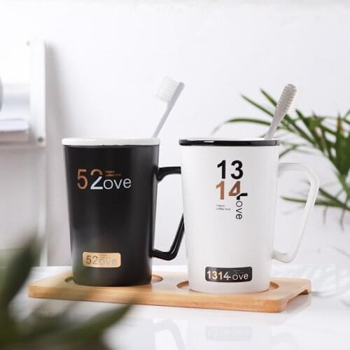 Travel Mug Coffe mug Funny Mug Simple Ceramic Wash Cup Couple Set Pair Brushing Cup Dental Cylinder Toothbrush Cup
