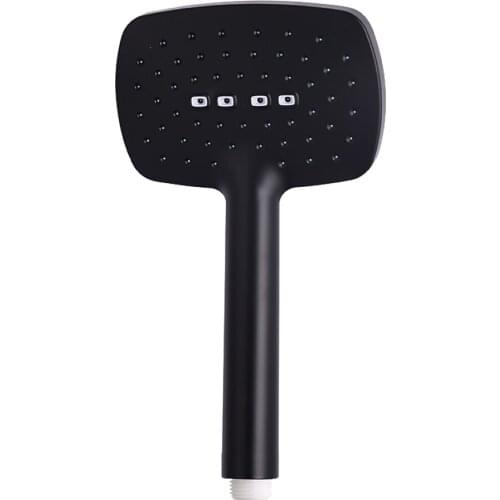 ABS Plastic Matte Black Single Function High Pressure Bar T-Shape Self-Cleaning Bathroom Portable Hand Shower Head