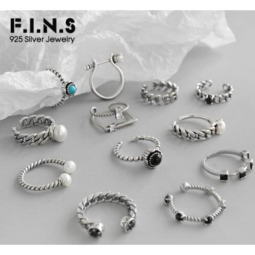 F.I.N.S Multi Styles 925 Sterling Silver Fashion Ladies Stone CZ Rings Adjustable Rings with Pearl For Women Engagement Ring