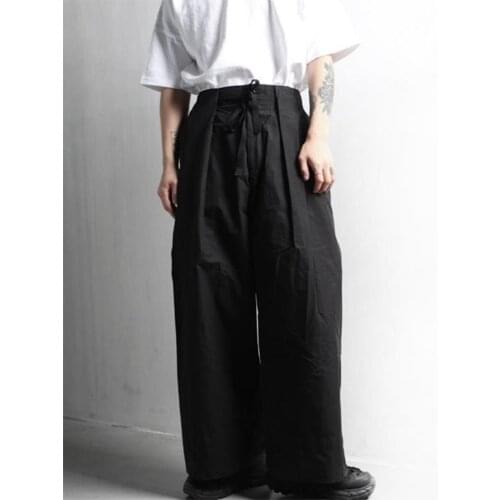 Mens Wide-Leg Pants Spring And Autumn New Classic Dark Yamamoto Style Fashion Trend Hip Hop Loose Oversized Wide-Leg Pants