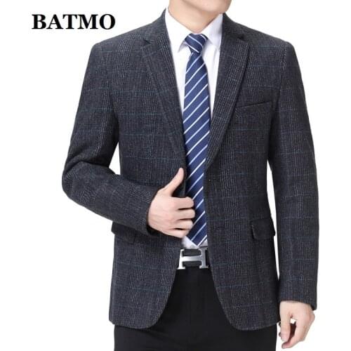 Batmo 2020 new arrival high quality wool plaid casual blazer men,mens suits jackets ,casual jackets men BGW-208
