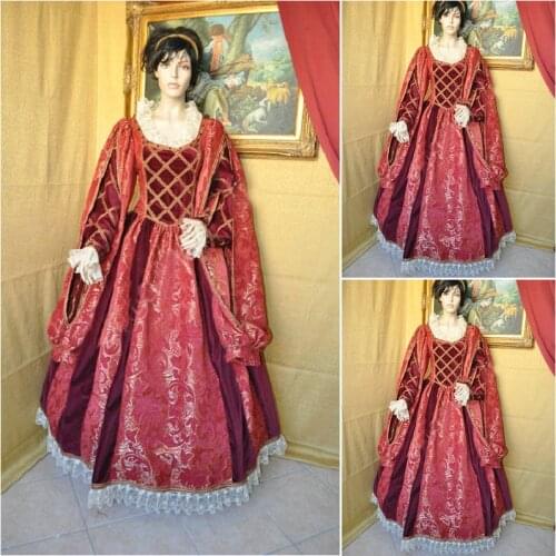 New!Gold Vintage Costumes Victorian Dresses 1860s Civil War Southern Belle dress Marie Antoinette dresses US4-36 C-709