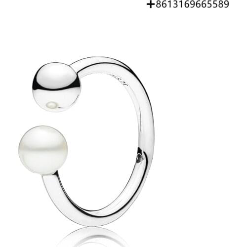 100% 925 Sterling Silver Original Replica 1:1 Modern Pearl Ring Factory Direct Batch Free
