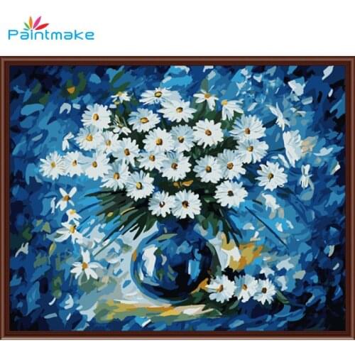 Paintmake Flowers DIY Painting By Numbers Drawing Kits Oil Hand Painted On Canvas For Home Decor Wall Art Picture Gifts