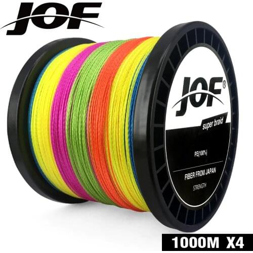 JOF Carp Fishing 4 Strands PE Braided Fishing Line 100M 150M 300M 500M 1000M Multicolor Saltwater Weave Camo Fishing Cord