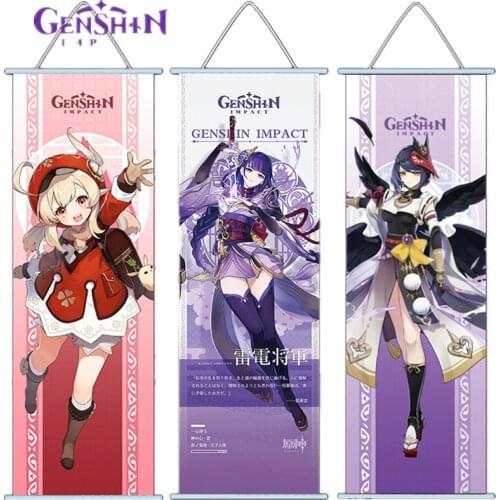 Genshin Impact Hanging Pictures Cosplay Kaedehara Kazuha Diluc Ragnvindr Barbatos Venti Klee Raiden Shogun Room Decor Prop Gifts