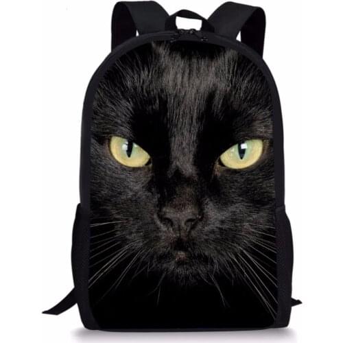 Hot Black Cat Pattern Children School Bags Set Primary School Backpack for Girls Kids Mochila Orthopedic Schoolbags
