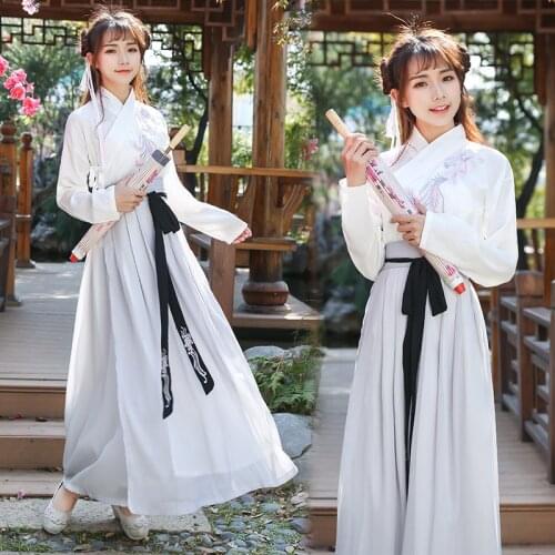 Daily Hanfu Dress Dance Performance Student WuXia Cosplay Costume For Teenage Girl Traditional Chinese Style Clothing Women