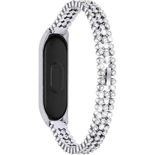 SOONHUA Watch Band Straps With Frame Watch Strap Stainless Steel Watch Bands For Xiaomi Mi Band 3/4