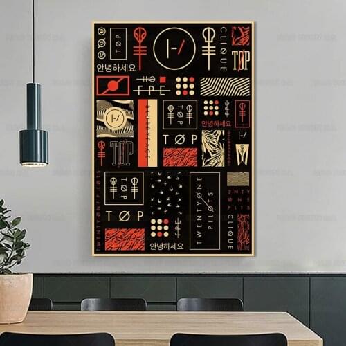 Twenty one pilots shirt blurryface poster canvas painting hd print wall art picture for boy girl room decor gift