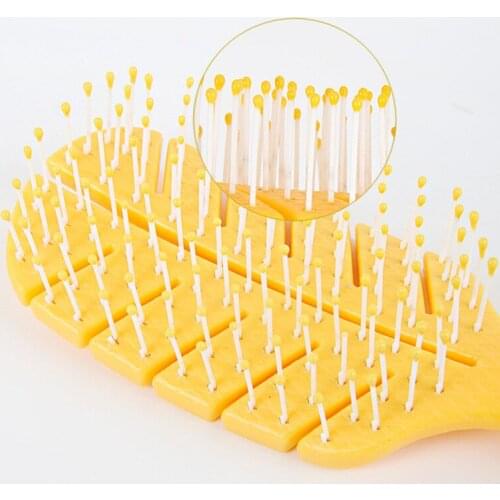 Leaf Shape Detangling Hair Brush Hollow Wet & Dry Comb for Thick Thin Curly Straight Hair Massage Comb for Men Women