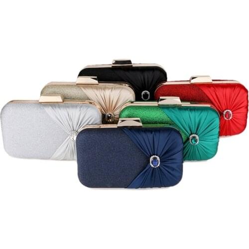 Fashion Women Bag Fit Evening Dress Oval Crystal Buckle Lady Wedding Handbag Purse Wallet Banquet Party Clutch 6 Colors