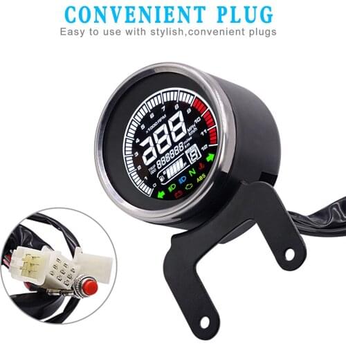 Motorcycle Voltmeter LED Digital Indicator Light Tachometer Multifunctional Odometer Universal Speedometer Modified Oil Meter