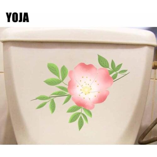YOJA 23.6*17CM Beautiful Flowering Branch Wall Decor Decal Home Bathroom Toilet Seat Stickers T1-0853
