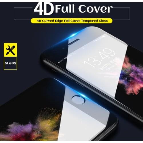 4D Curved Edge Full Cover Tempered Glass For iPhone 6 Glass Screen Protector For iPhone 6s 7 Plus iPhone 7 HD Protective Film