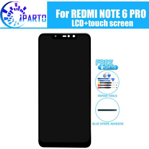 For REDMI NOTE 6 PRO LCD Display+Touch Screen 100% Original Tested LCD Digitizer Glass Panel Replacement For REDMI NOTE 6 PRO