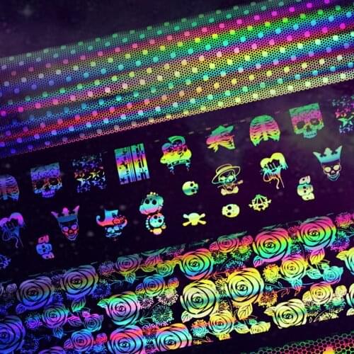 Starry Sky Colorful Pattern Women Nail Sticker Water Transfer Decal Sliders for DIY Nail Art Decoration