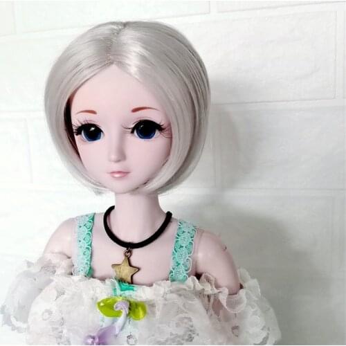 1/3 1/4 1/6 BJD sd doll wig black high temperature fiber center parting Bob is a false hair sleeve doll hair
