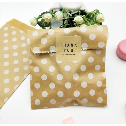 100pcs Paper Bag Treat bags Candy Bag Chevron Polka Dot Bags Christmas Wedding Birthday Party New Year Favors Supplies Gift Bags