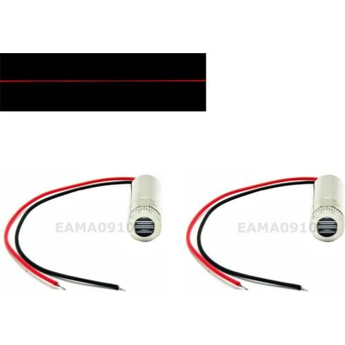 2pcs Focusable 650nm 5mW 12x35 Line 120° 3-5V Red Laser Diode Module w /Driver in