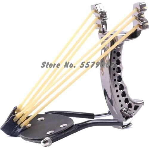 2020 New Powerful Hunting Slingshot With 2 Rubber Band Tubing Catapult Professional Tactical Pocket Target Sling Shot Ball