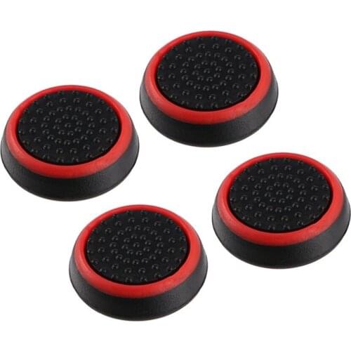 4pcs Silicone Anti-slip Striped Gamepad Keycap Controller Thumb Grips Protective Cover for PS3/4 for X box One/360
