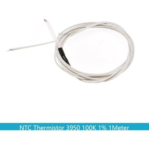 5pcs 100K ohm 1% NTC 3950 Thermistors With wire For 3D Printer Part Temperature Part 1M Line Reprap Mend Parts cable