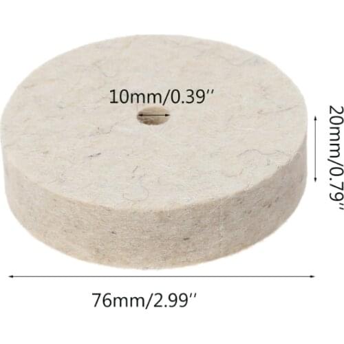 76x20mm Wool Felt Polishing Buffing Grinding Wheel Polisher Disc Pad Rotary Tool WXTC
