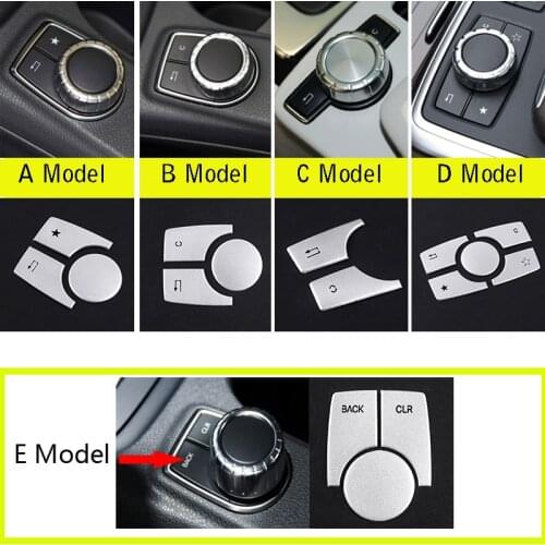 For Mercedes BenzA B C E CLA GLA ML GL GLK Class W176 W246 W204 W212 C117 X156 Aluminum Car Multimedia button Trim Cover Sticker