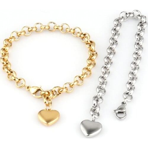 Heart Pendant Bracelets Gold Chain Bracelet Stainless Steel Bracelets For Women Padlock Bracelet Snake Bracelet Gift Jewelry