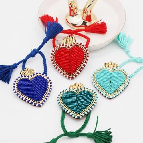 Rice Bead Heart Bracelet Fashion temperament hand-stitched rice beads particles heart-shaped bracelet 547