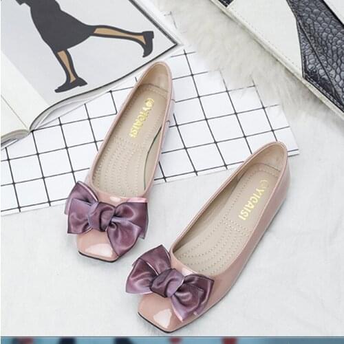 Black Work Shoes Womens Shoes Korean Casual Bowknot Shoes Flat Shoes Pregnant Women Shoes Flats Shoes Women Women Shoes Flat