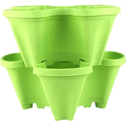 Flower Pot Eco-friendly PP Green Corrosion Resisting Herb And Strawberry Planters Stacking Garden Pots Brand New Biodegradable