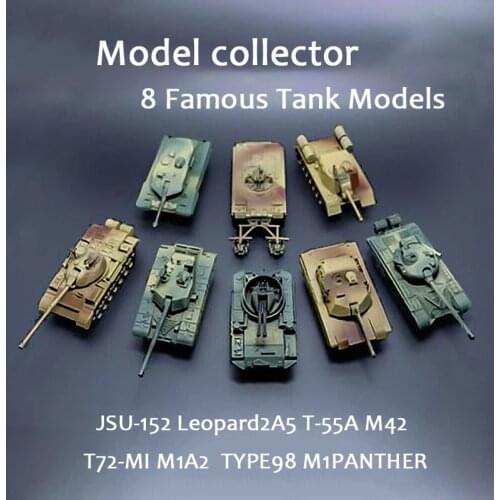 2Pcs/Set 1:72 Scale Action Figure T-55A T72-MI Lepoard2A5 Mini Tank Assembled Model Heavy Machine Gift For Children DIY Toy
