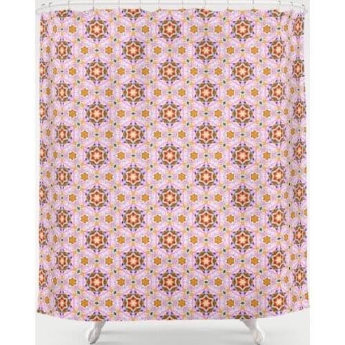 Hot Pink Stars Easter Shower Curtain Waterproof Polyester Fabric 72 x 78 inches Set with Hook Nordic Bathroom Curtain