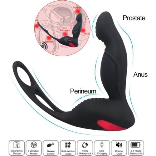 Anal sex toys vibrating prostate massager for adult men male gay vibrator penis ring wireless remote control anal plug butt plug