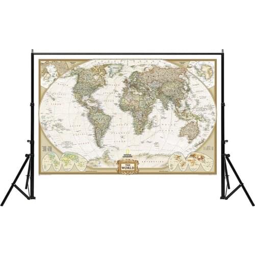 The World Spray Painting Map 150x225cm Non-woven Waterproof Map without National Flag For Education