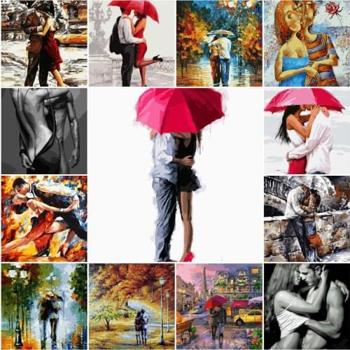 Hug Paintings By Numbers Set Frameless Acrylic Painting 19.7x15.7in 25 Colors Home Decor Diff:4 Stars VA-1555