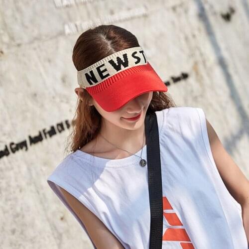 Summer Peaked Cap Unisex Empty Top Sun Visor Hat Summer knitting Wide Brim Sun Caps UV Protection Solid Hats For Men And Women