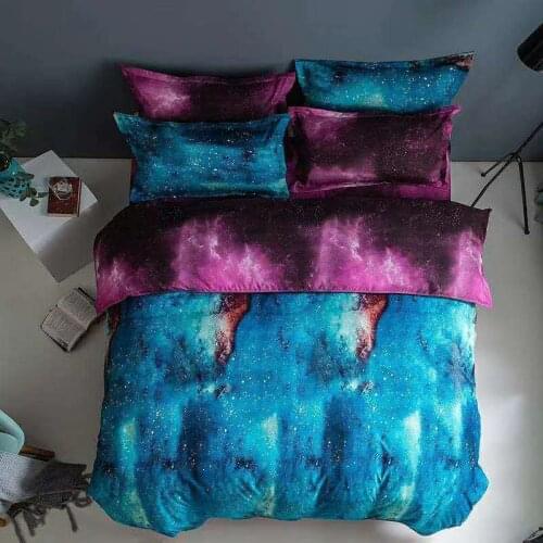 Starry sky quilt cover pillowcase bedding print three-piece set