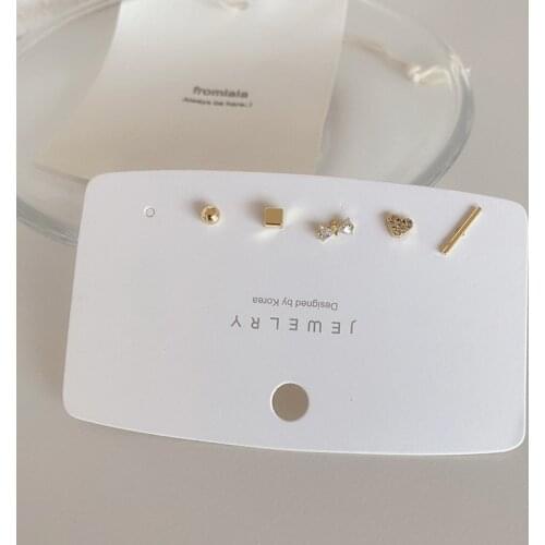 Korean Stud Earrings Set For Women Simple Heart Zircon Small Cute Earrings 2020 New Fashion pendientes Jewelry