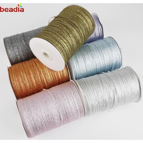 20 Yards 3mm Width Glitter Ribbon Gift Packing Belt For DIY Wedding Party Christmas Embellishment Ribbon Sewing Accessories