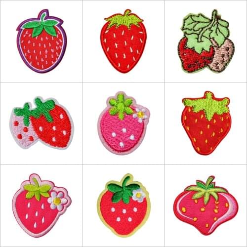 Fashion Embroidery Patches Iron on Fruit Patch Strawberry Stickers for Jacket Clothing Jeans Backpack Patchs Badge Appliques
