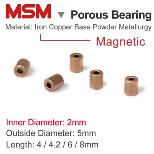 MSM 2x5x4/ 2x5x4.2/ 2x5x6/ 2x5x8mm Porous Bearings Iron Copper Base Powder Metallurgy Oil Bushing Mini Bearing Shaft Sleeve